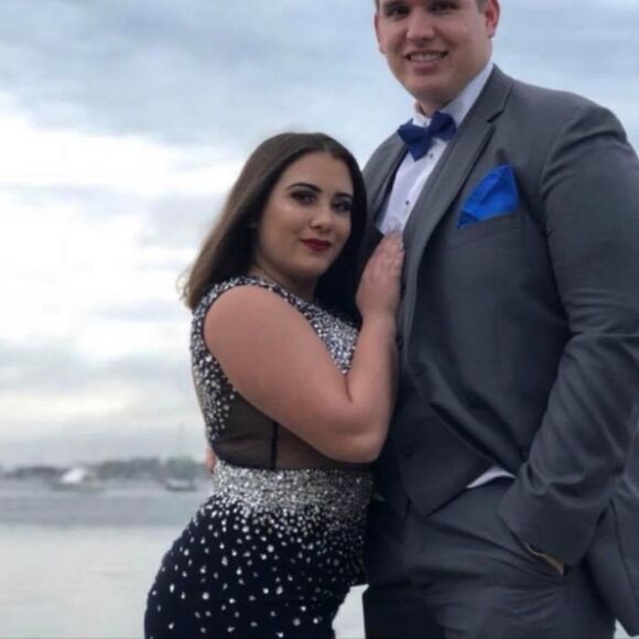 Gorgeous Navy Formal (Prom) Dress Embellished With Sequin’s & Crystals - Picture 1 of 15